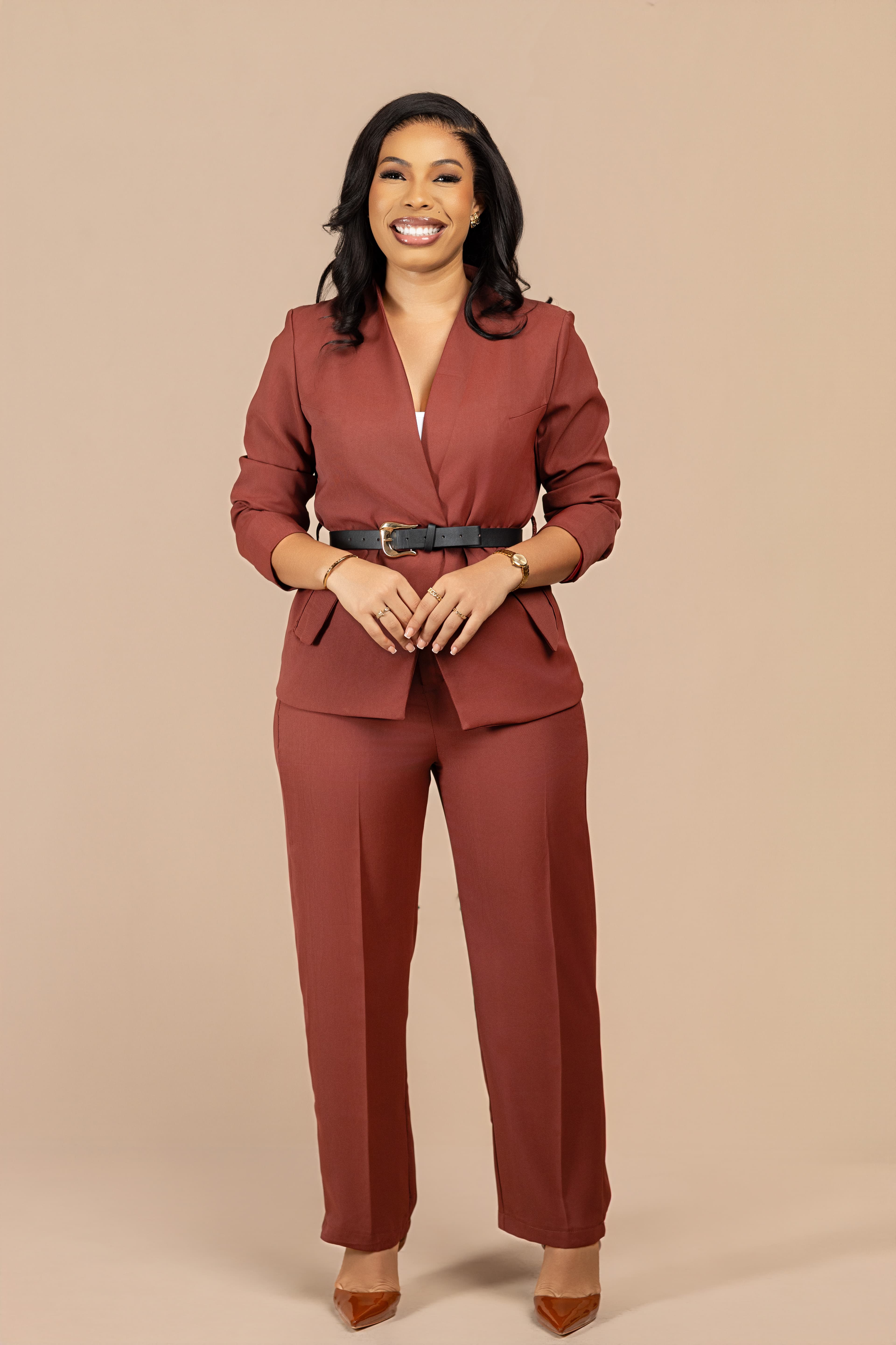 Lisa belted pant set