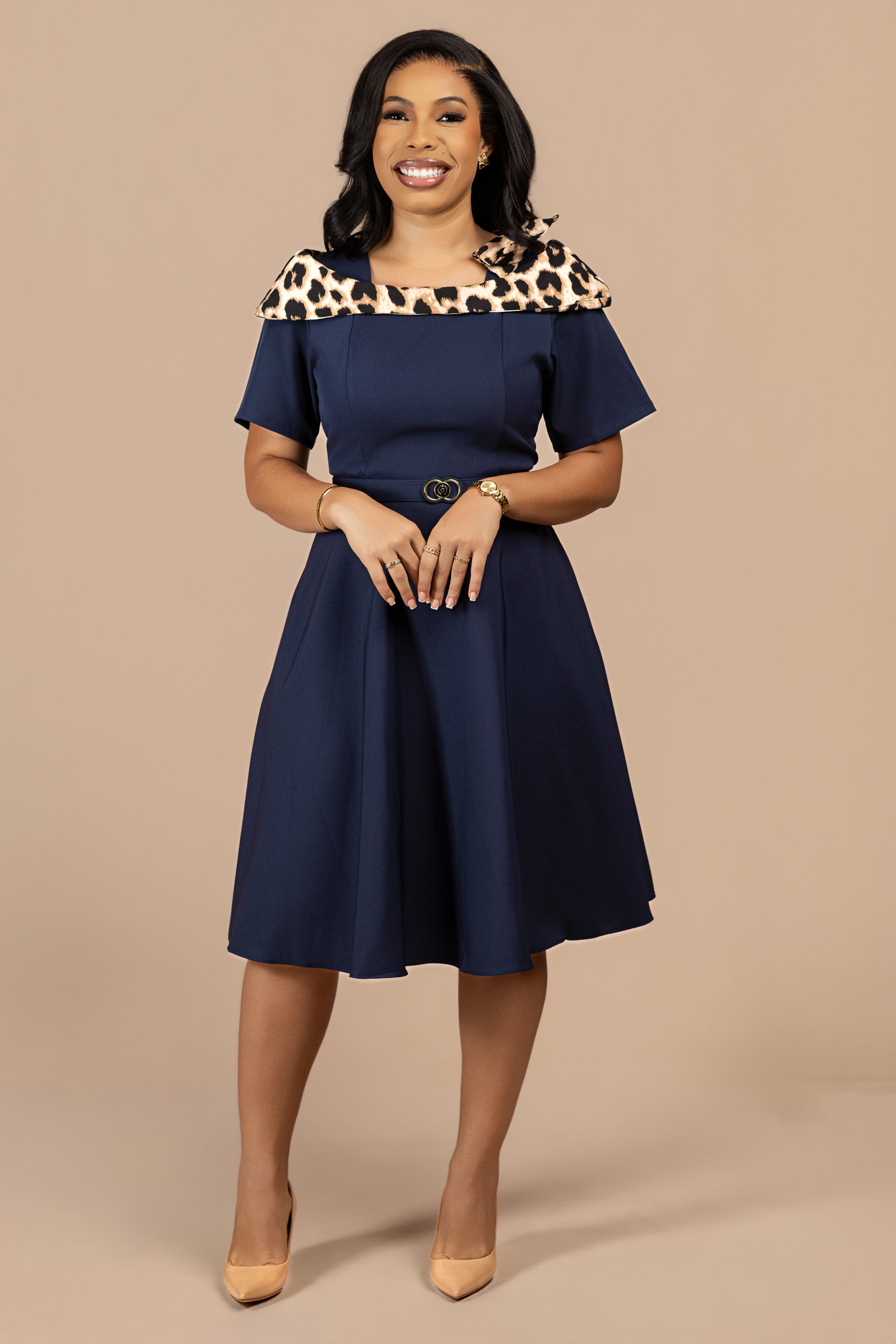 Yvie leopard print dress